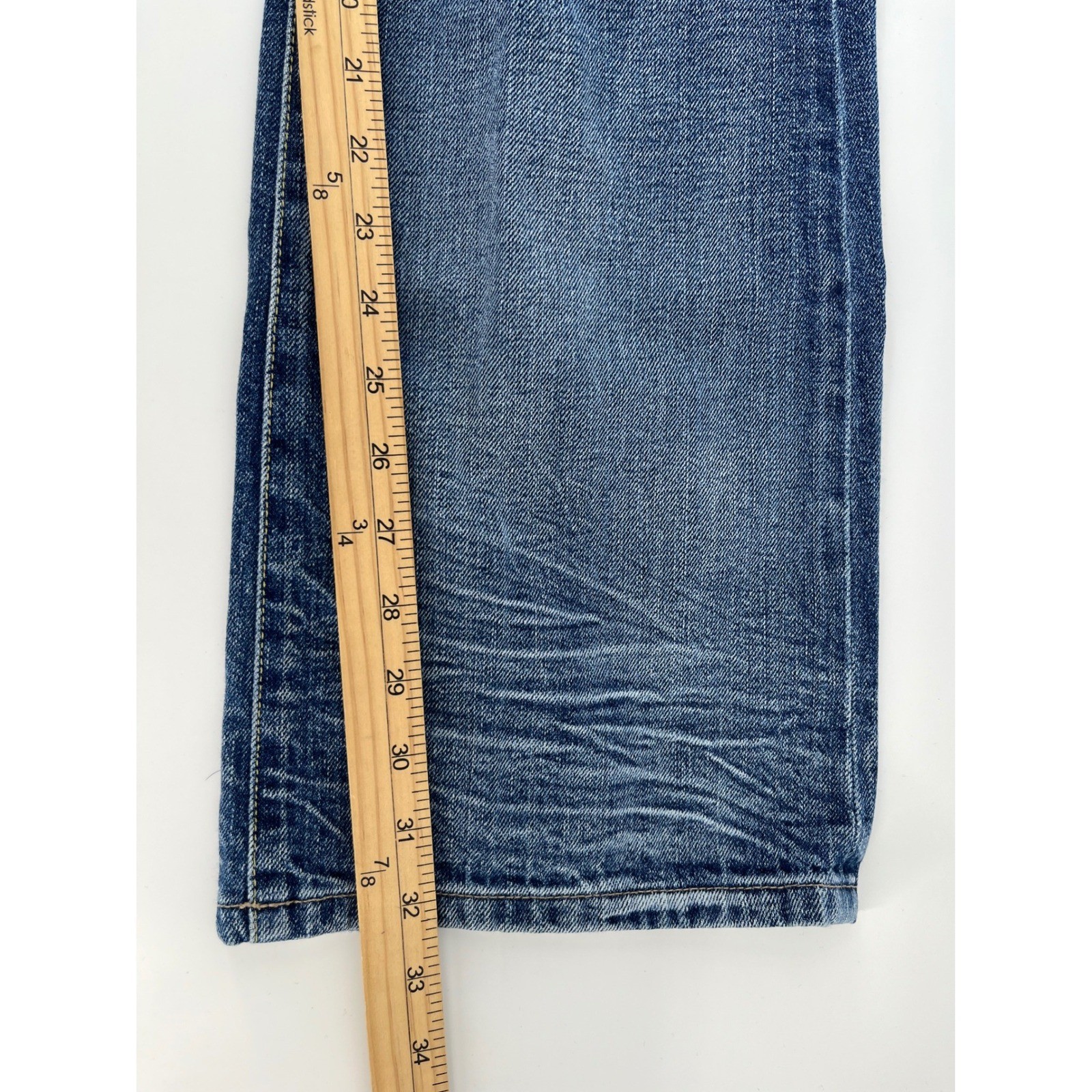 7 For All Mankind Bootcut Jeans Mens 32 Blue Medium Wash Distressed X149U-149U
