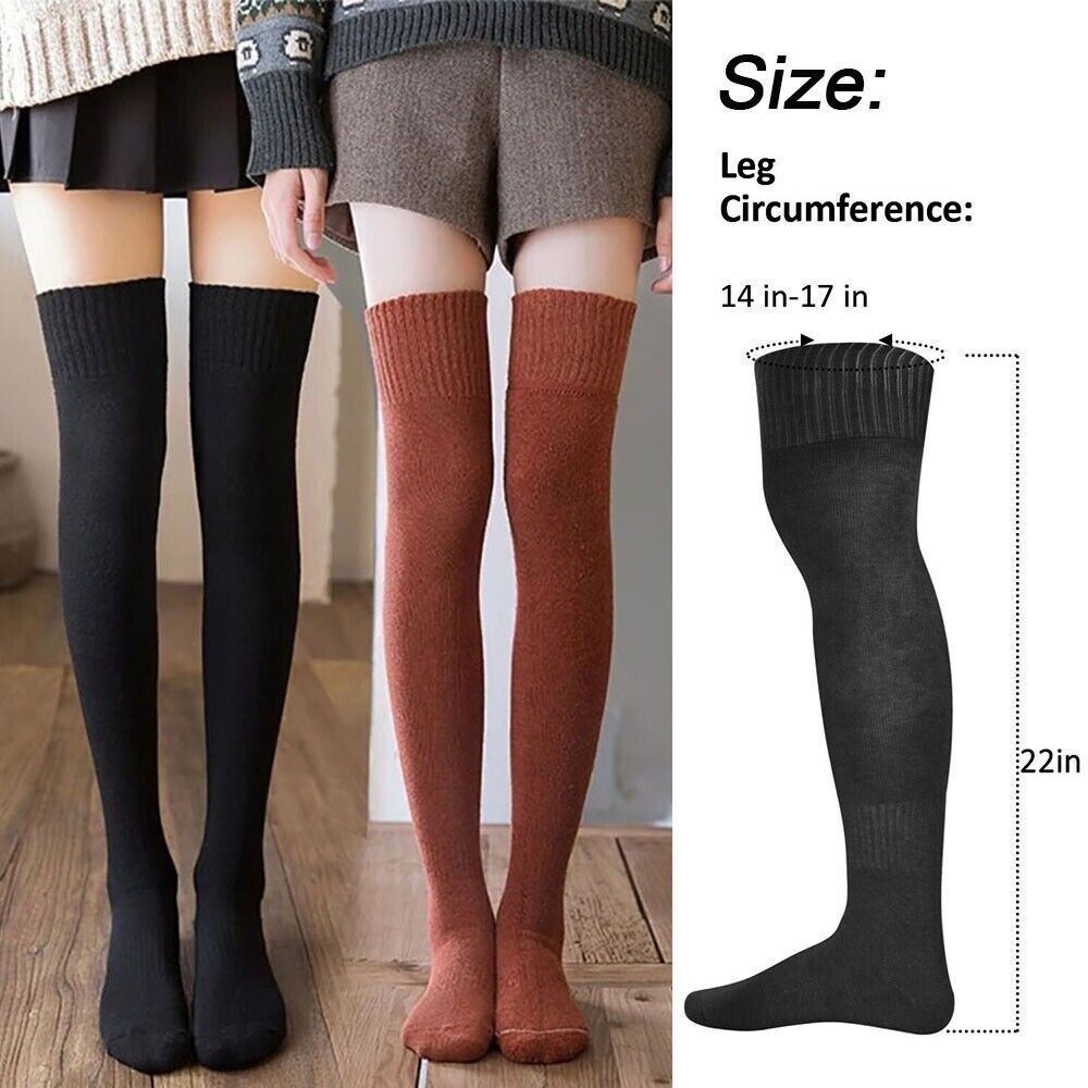 Women’s Thigh High Knit Leg Warmers for Cold Weather Long Boot Socks Foot Cover