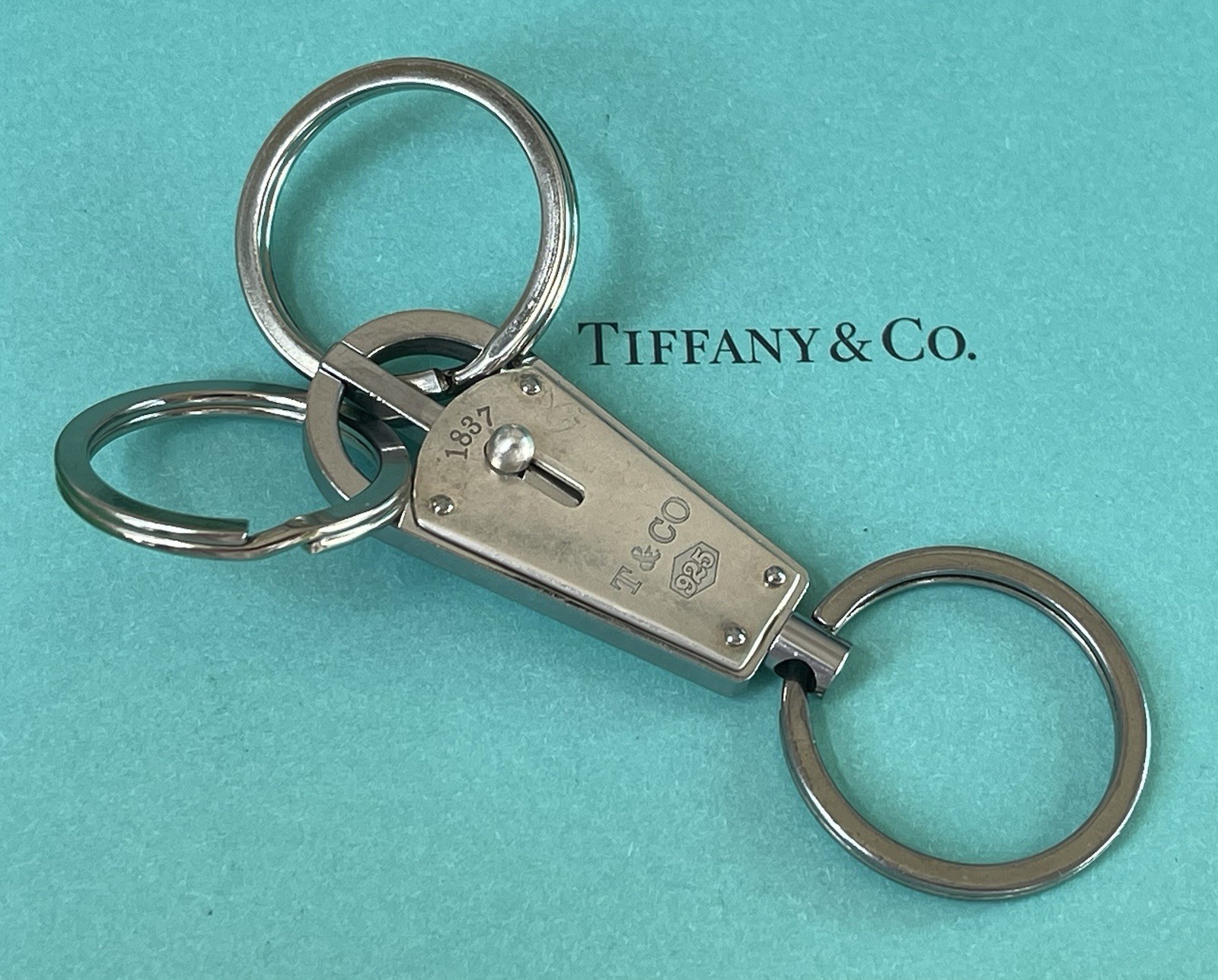 Tiffany & Co. Triple Valet 1837 Sterling Silver .925 KeyChain KeyRing KeyHolder