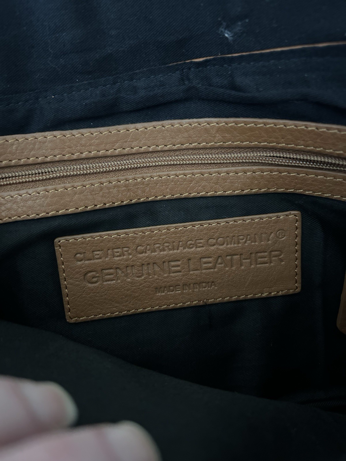 Clever Carriage Company leather crossbody/clutch Sherpa Made In India