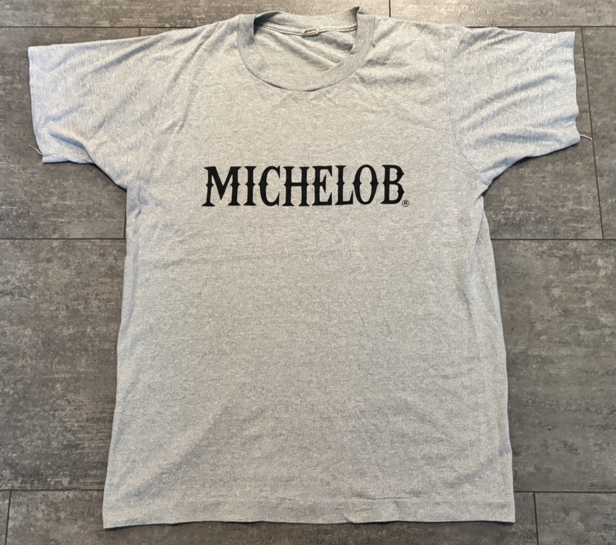 Vintage 1980s Michelob Beer Logo Screen Stars Heather Gray T-shirt Large