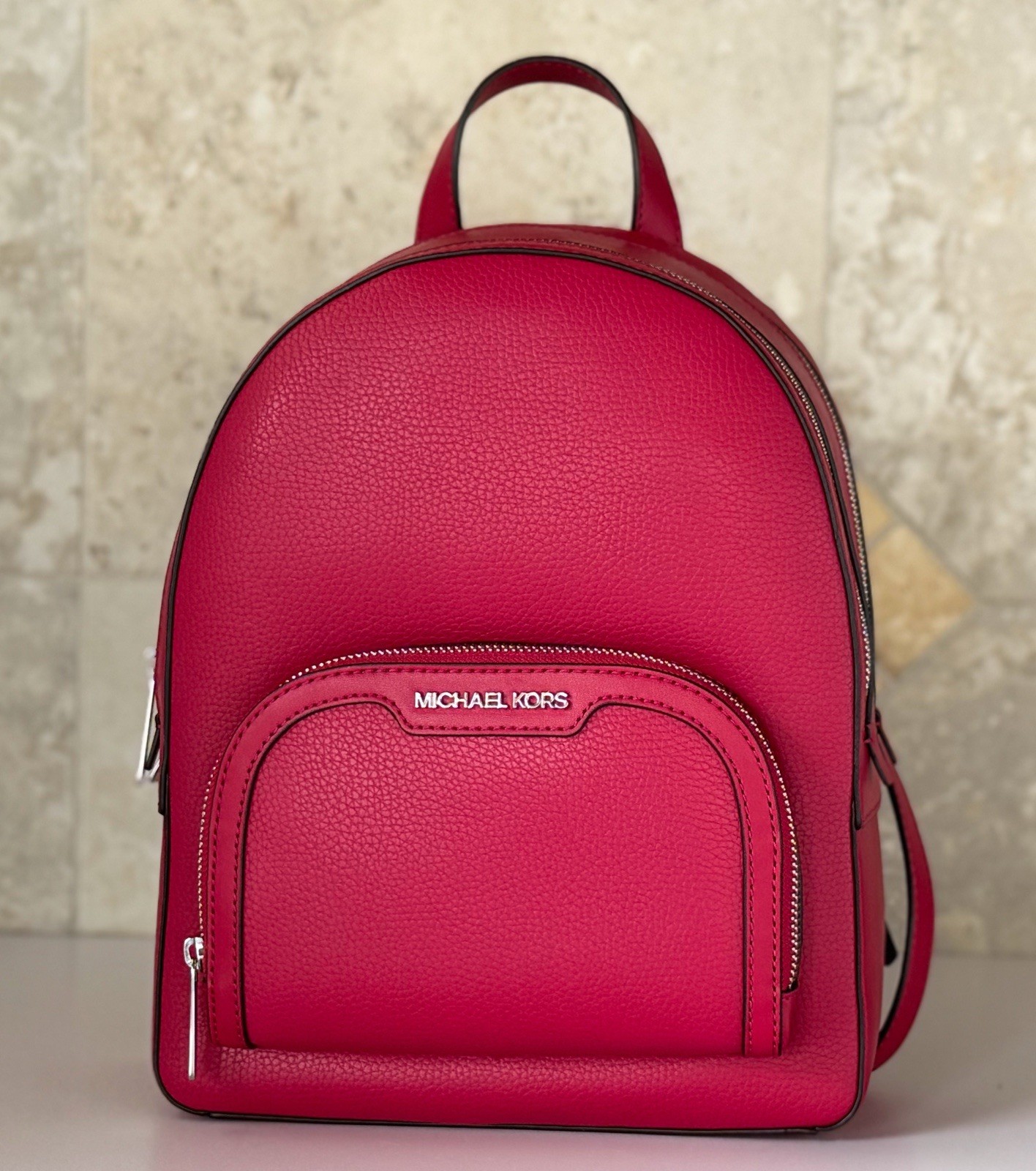 Michael Kors Jaycee Medium Pocket Backpack Dark Raspberry