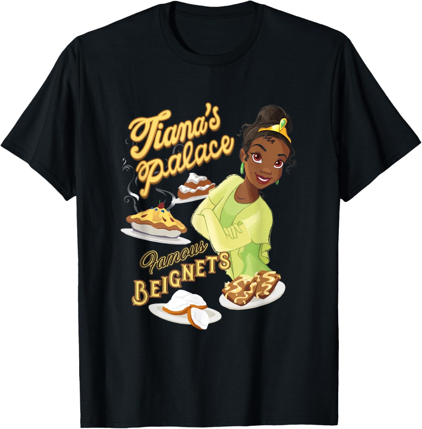 Disney Princess Tiana Palace Beignets Black T-Shirt