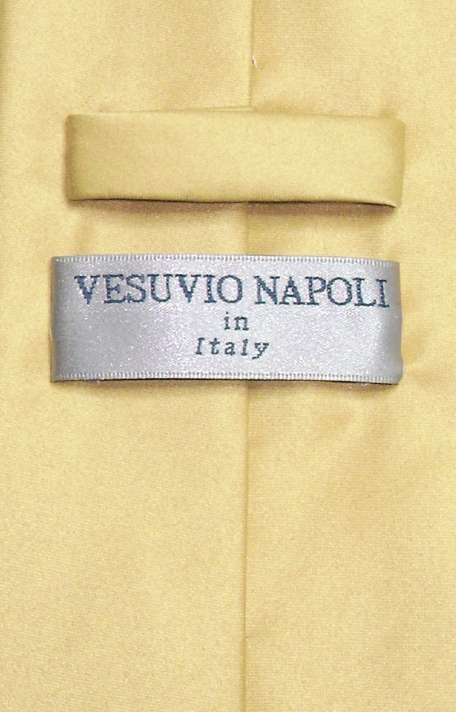 Men’s Solid GOLD Color Necktie & Handkerchief Matching Neck Tie Set Formal