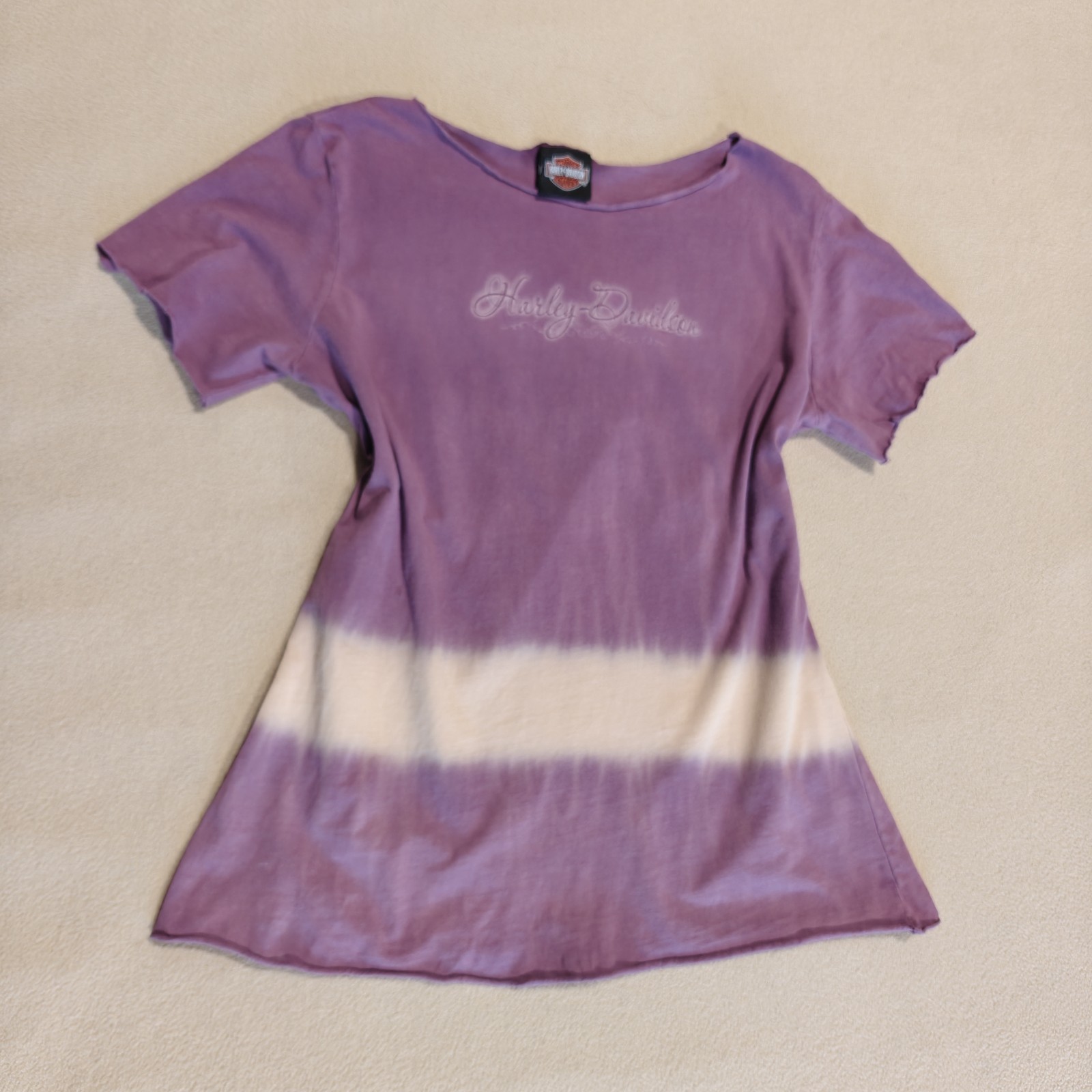 Vintage Y2K 90s Harley Davidson Womens M Purple Dip Dye T Shirt El Paso Texas US