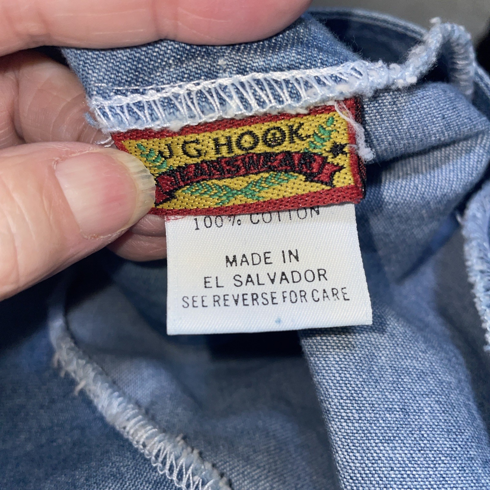 J.G. Hook Blue Denim Jumper 2 Front Pockets Size Medium New With Tags