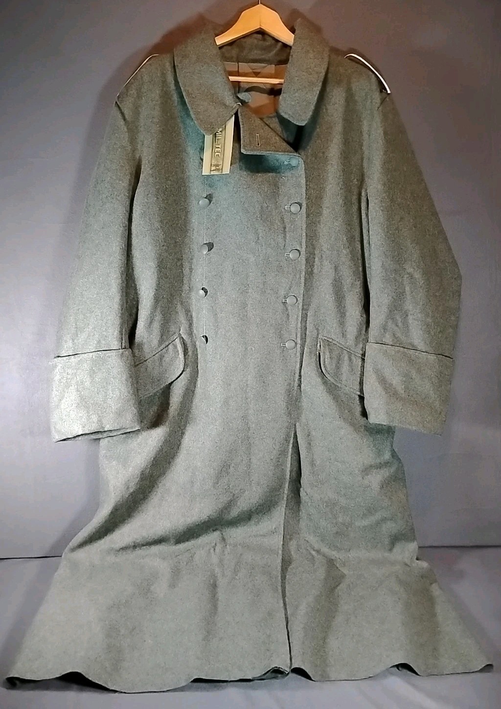 Mil-Tec Jacket Double Breasted Lined Pea Coat XL Green Wool/Rayon NWT