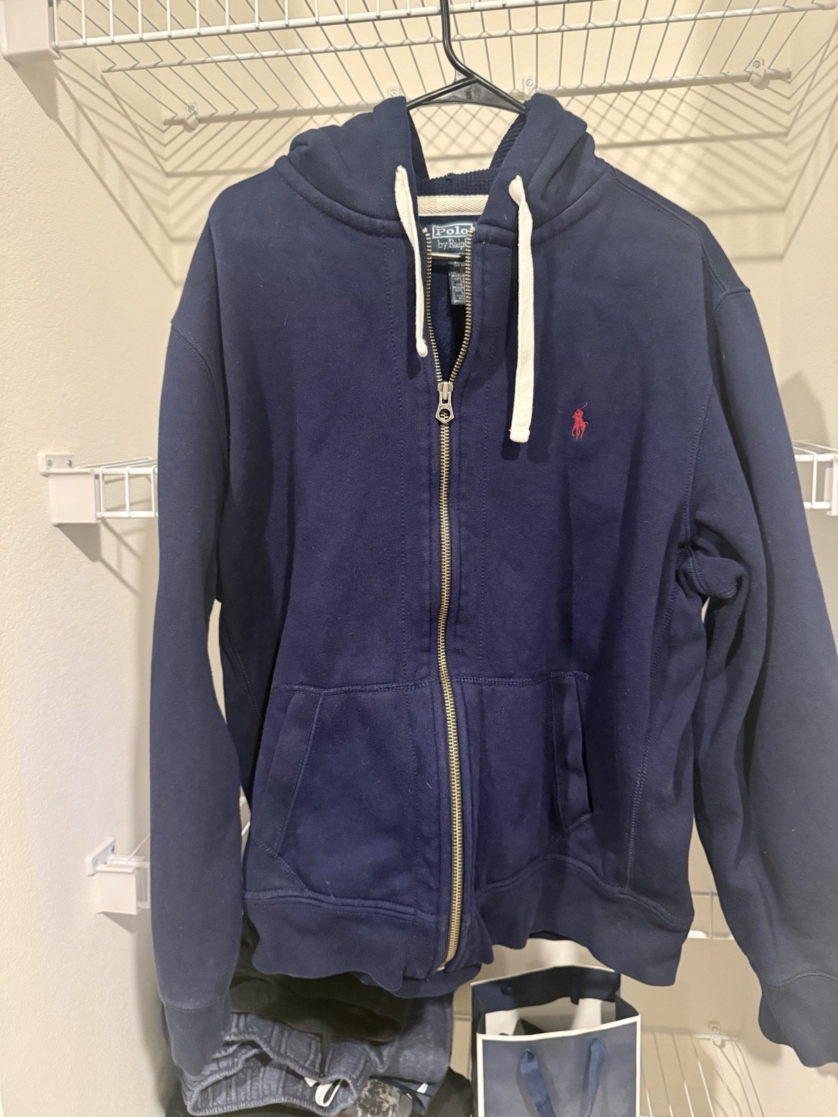 Polo Ralph Lauren Blue Full Zip Fleece Hoodie Logo Men’s 2XL Big & Tall