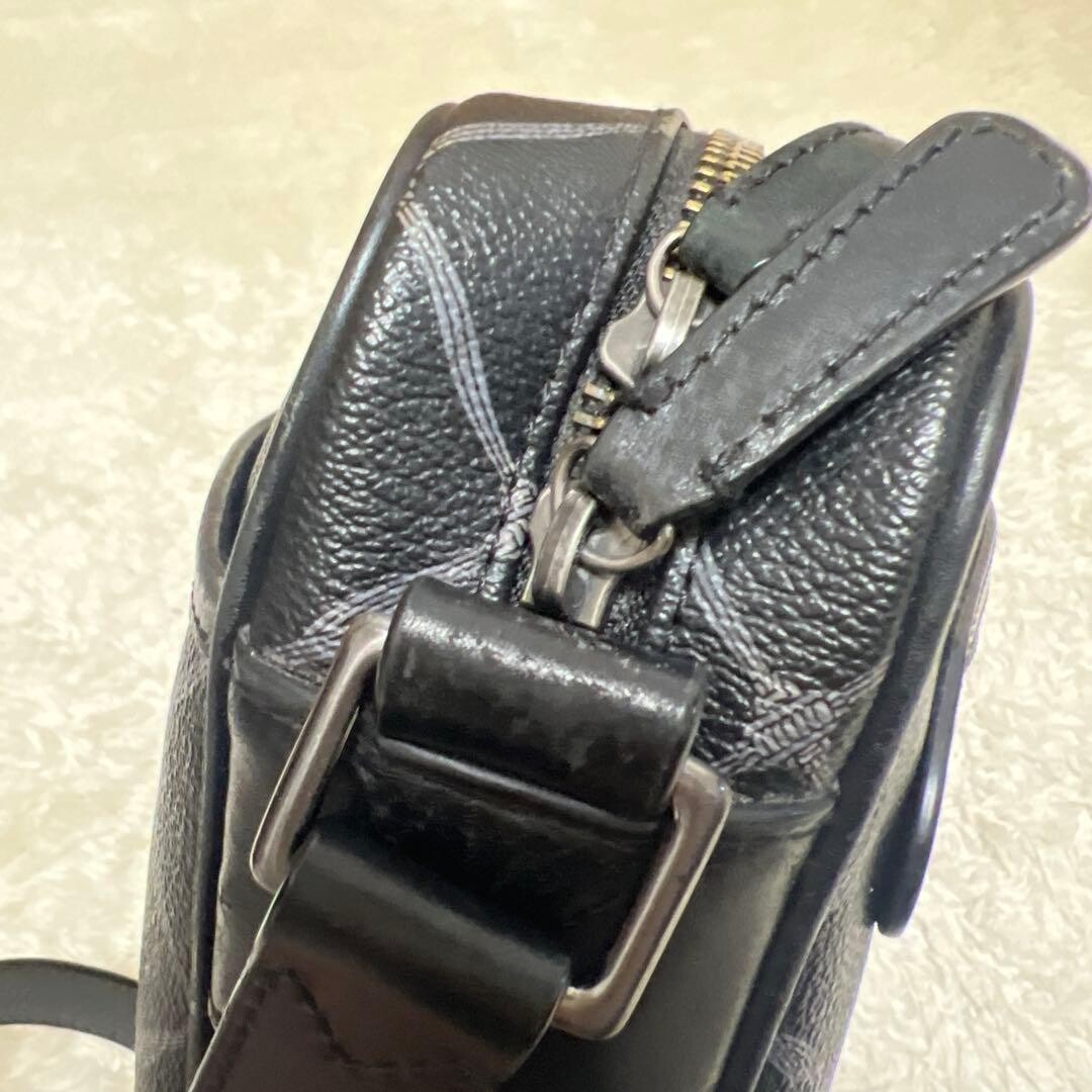 Hunting World Black Leather Crossbody Shoulder Bag Men 10.6in x 7.9in