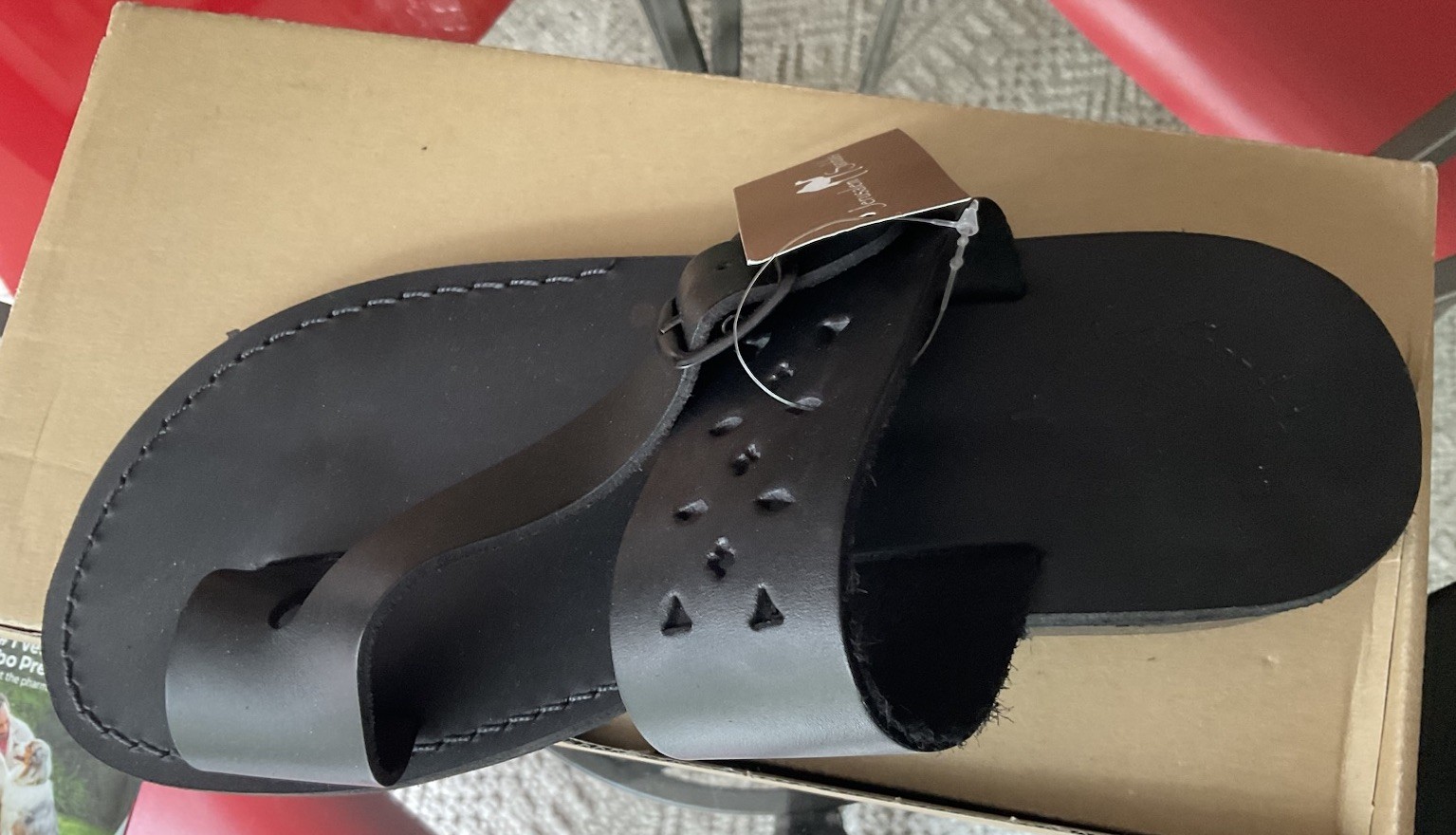 Jerusalem Sandals – Ezra -Leather Cut Out sandals Black Sz US 11.5 NWB