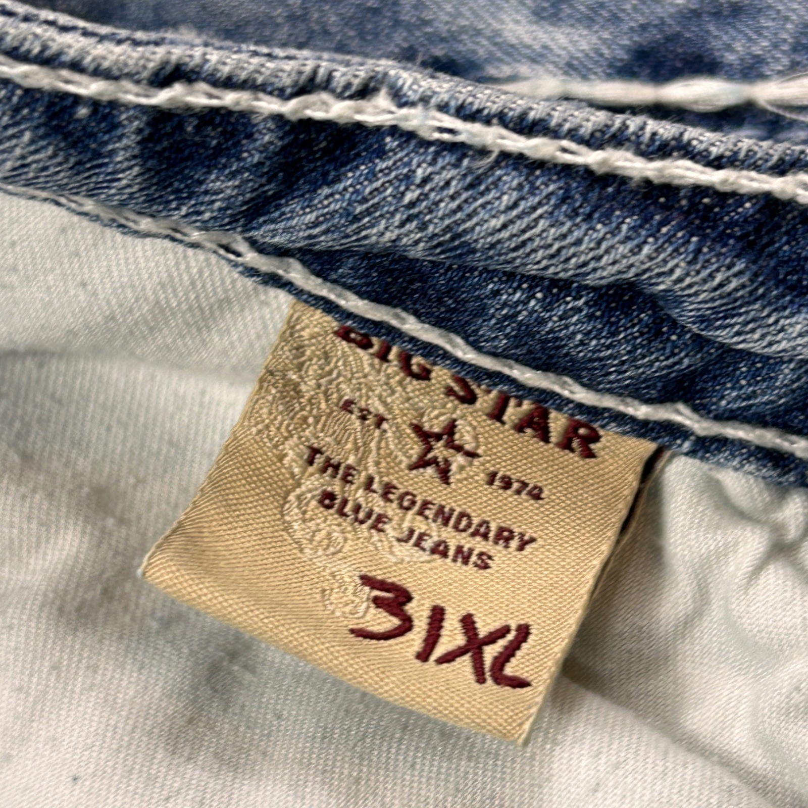 Big Star Maddie Bootcut Jeans Womens 31XL Medium Wash Distressed Western Rodeo