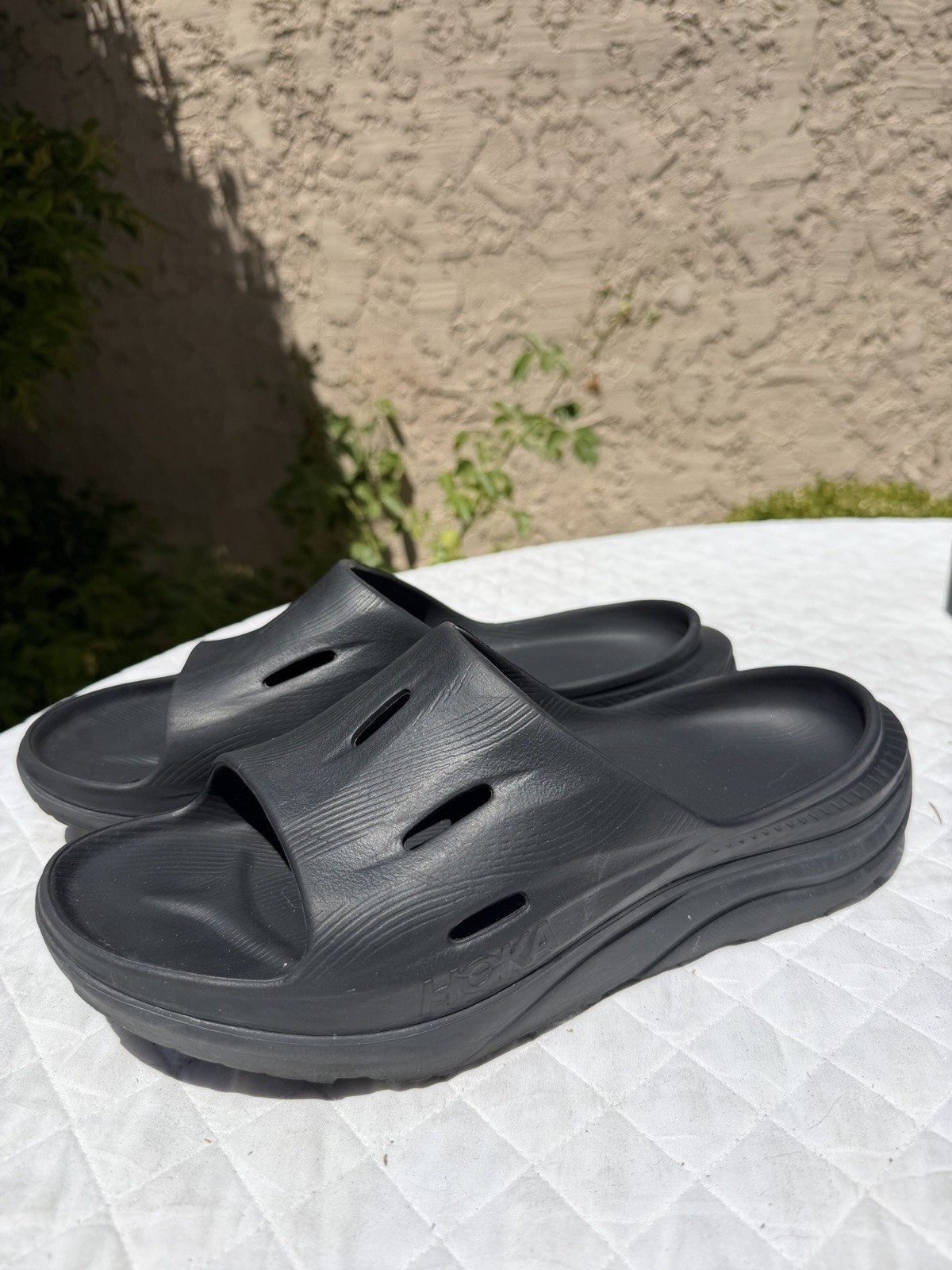 Clean Hoka One One Ora Recovery Slide 3 Mens Size 12 Black Comfort Gym Sandals