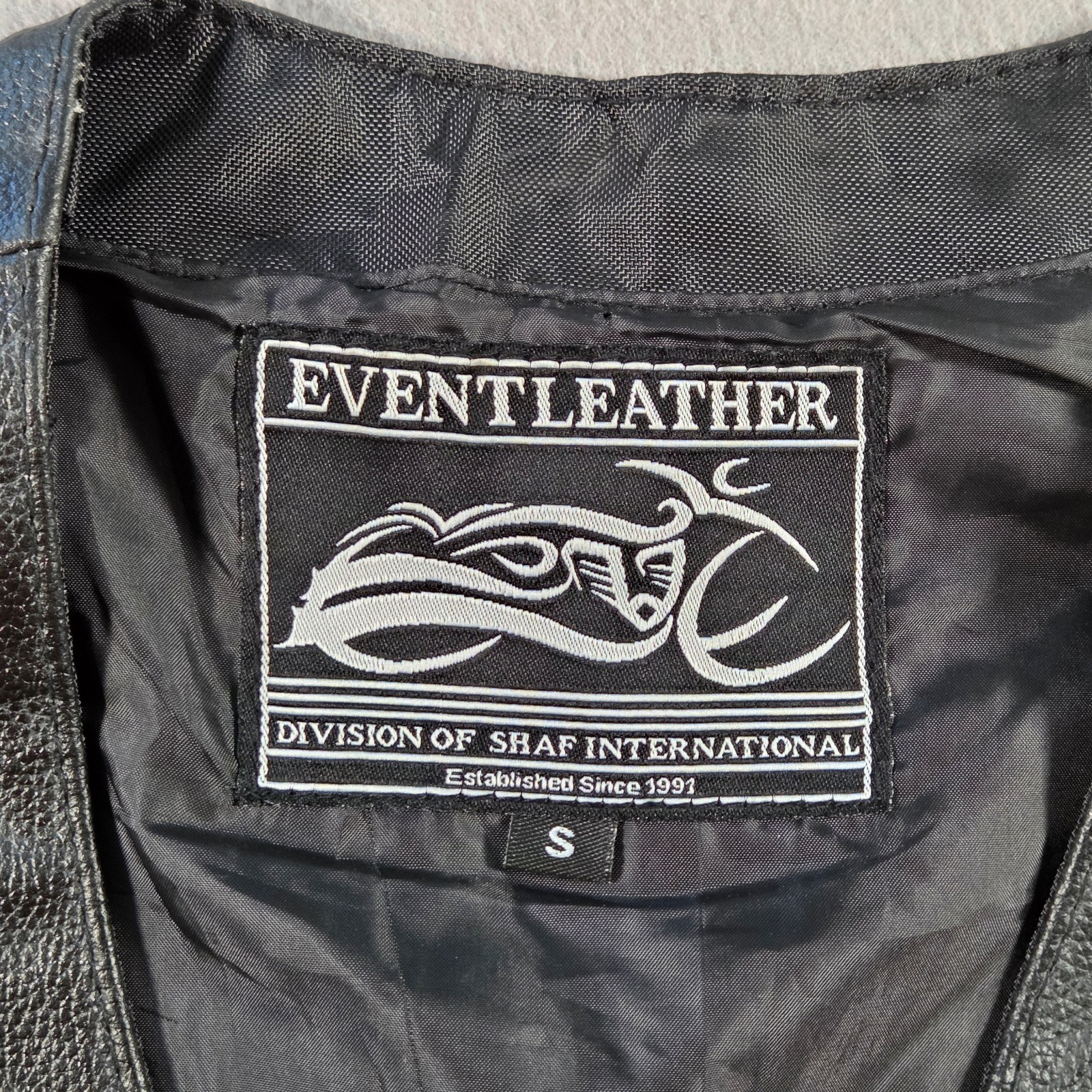 Event Leather Jacket Mens Small Black Vest Biker Motorcycle Lace Up Snap