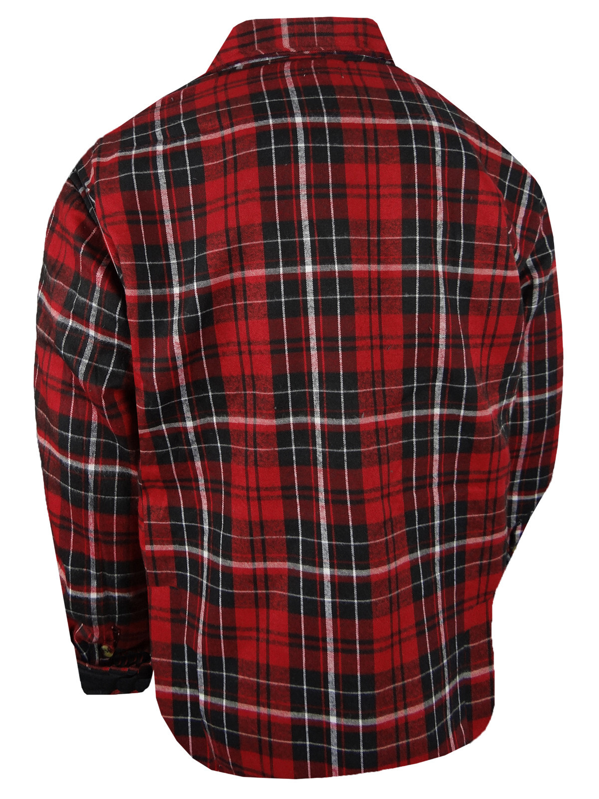 Men Flannel Plaid Shirt Jacket Sherpa Lining Warm ALL COTTON 4 Pockets Button Up