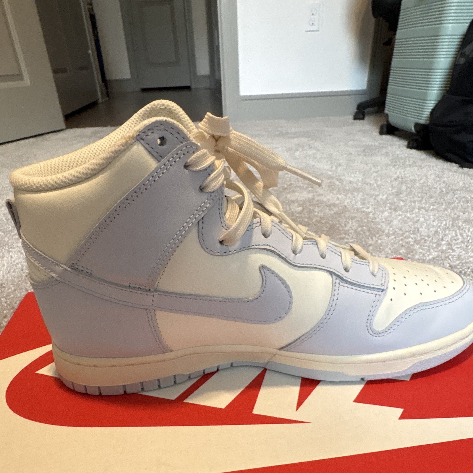 Nike Dunk High Women’s Sail/Football Grey/Pale Ivory High Top Leather DD1869-102