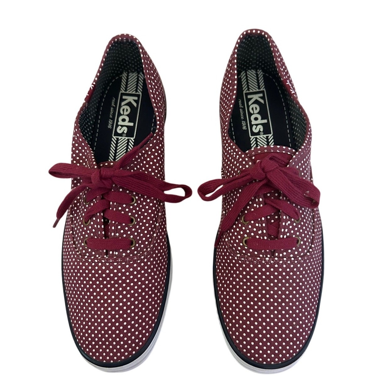 Keds Champion Red and White Polka Dot Design Shoe Size 9.5