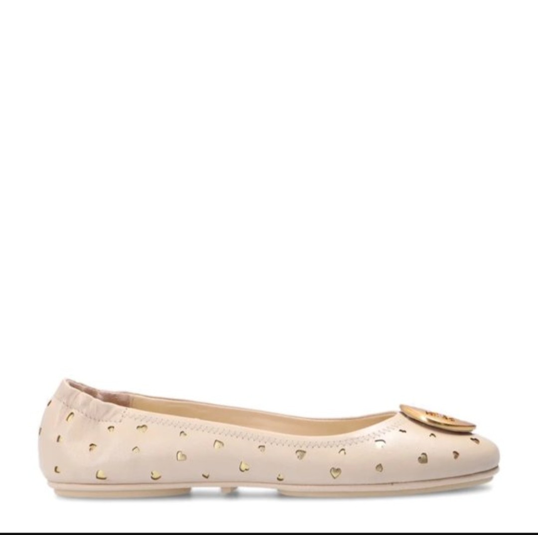 TORY BURCH LIMITED EDITION MINNIE HEART CUTOUT LEATHER REVA BALLET FLATS NIB 9