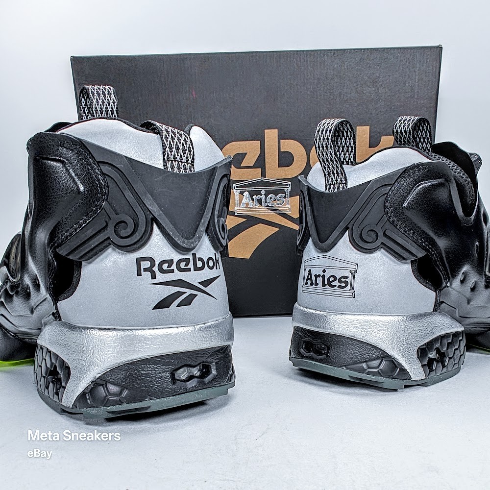 Reebok Aries InstaPump US 12 Men’s Black Silver Yellow Retro Fury 100208650 New