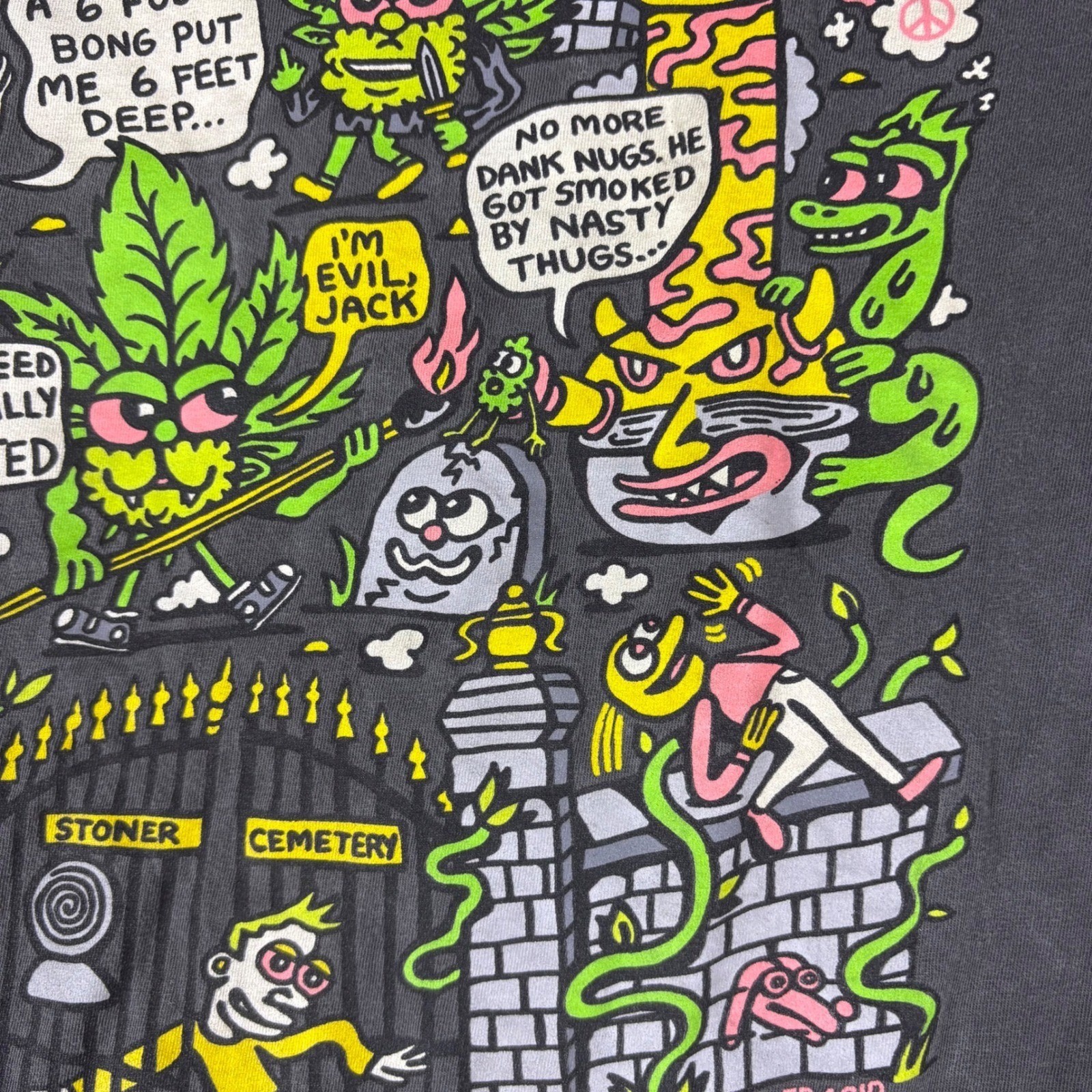 Killer Acid T Shirt Mens Large Gray Dangers of Marijuana Graphic Stoner Tee Weed