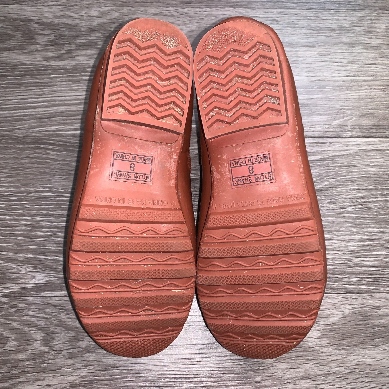 Womens L.L. Bean Red Nylon Rubber Wellies Shoes Boots Sz. 8