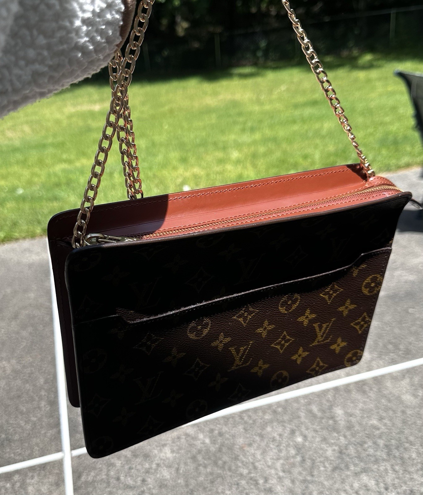Authentic Louis Vuitton Monogram Pochette Homme Clutch Bag M51795 Excellent