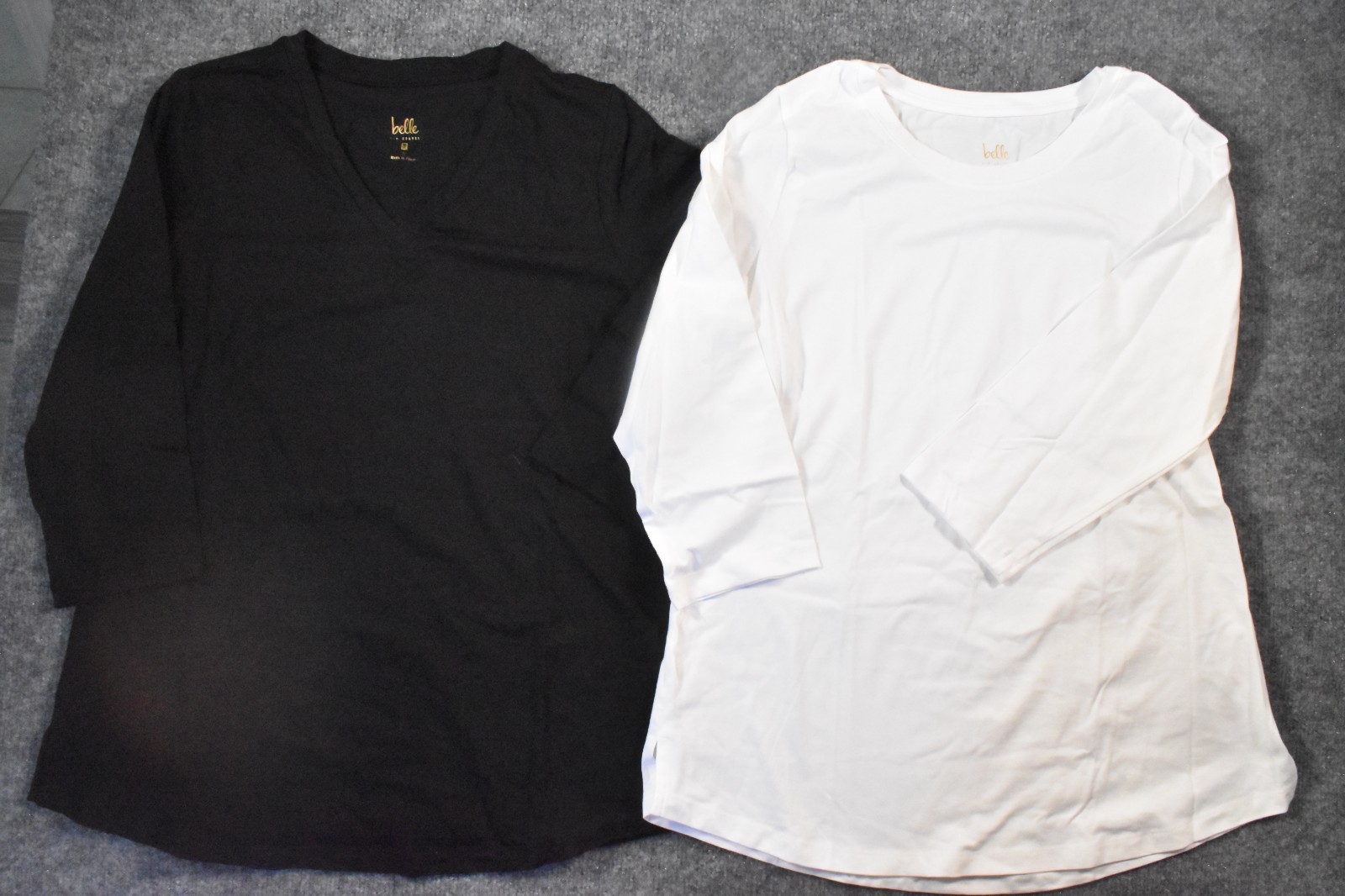 Belle by Kim Gravel TripleLuxe Knit Set of 2 3/4 Sleeve Tops