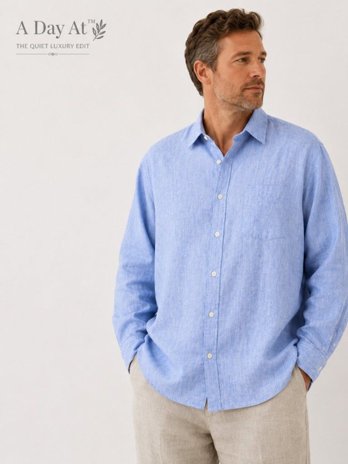 Murano Baird McNutt 100% Irish Linen Shirt 4XB Light Blue Button Down Oversized