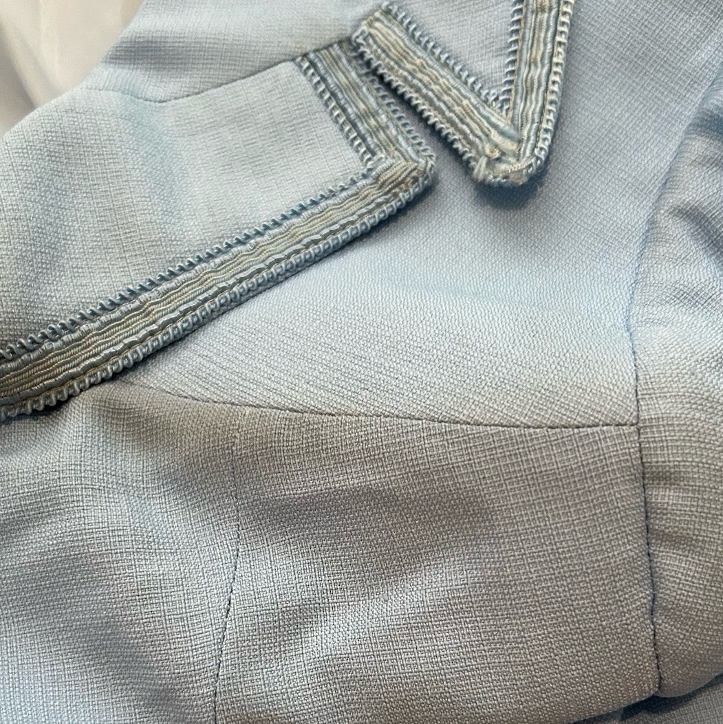 VTG 70s After Six Baby Blue Tuxedo Tail Coat Suit Jacket Mens 38R Deadstock