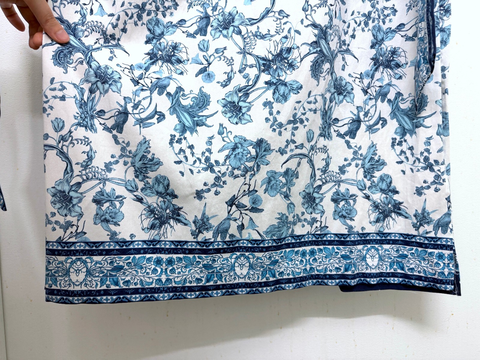 Alice + Olivia Tanika Je L’adore Spring Sky Maxi Shirt Dress Blue Floral Belt S