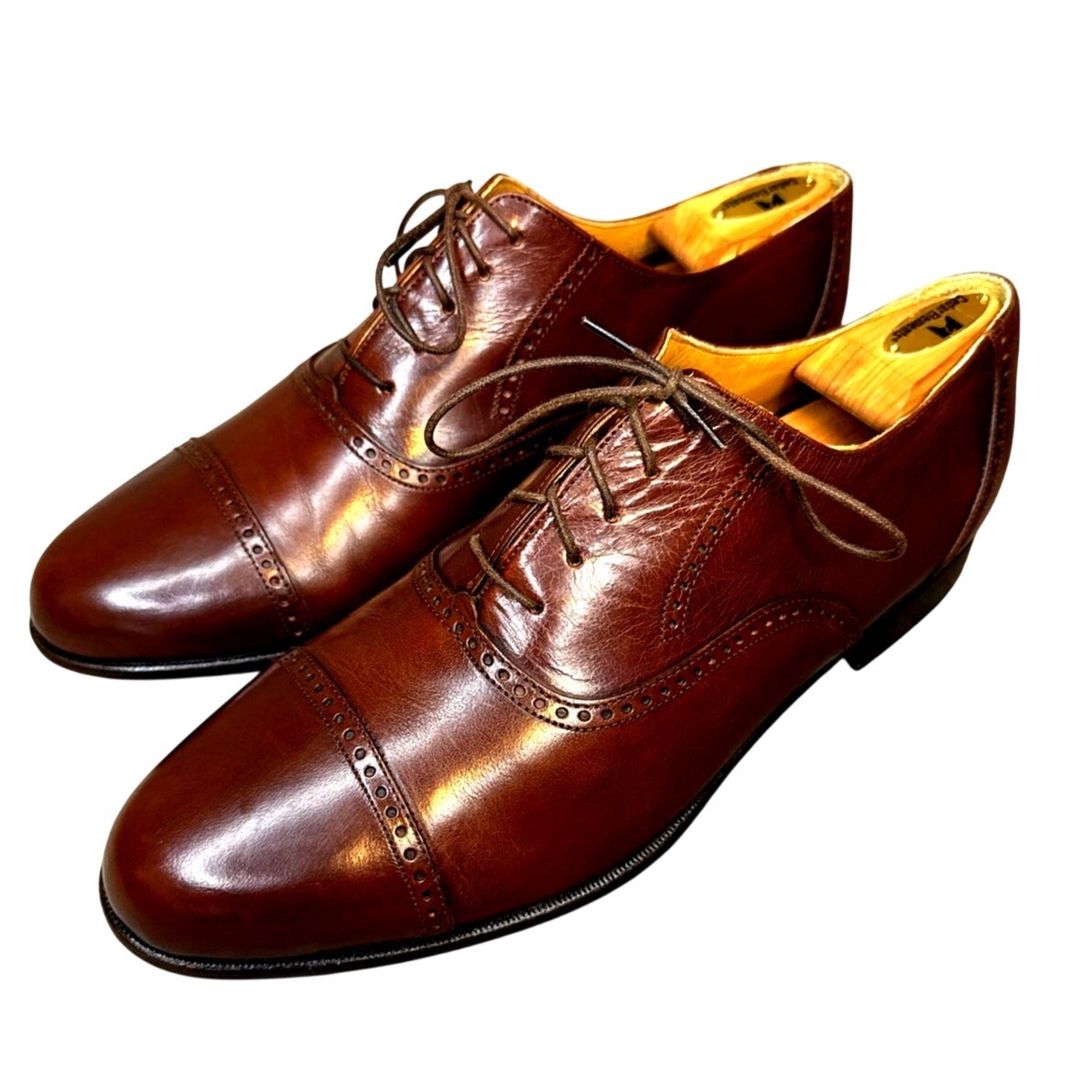 Bostonian Florentine Oxford Cap Toe Brown Leather 11.5M Italy