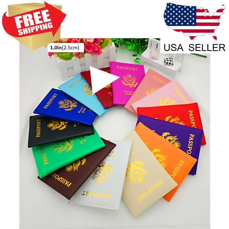 Travel Leather Passport Organizer Holder Card Case Protector Cover Wallet US