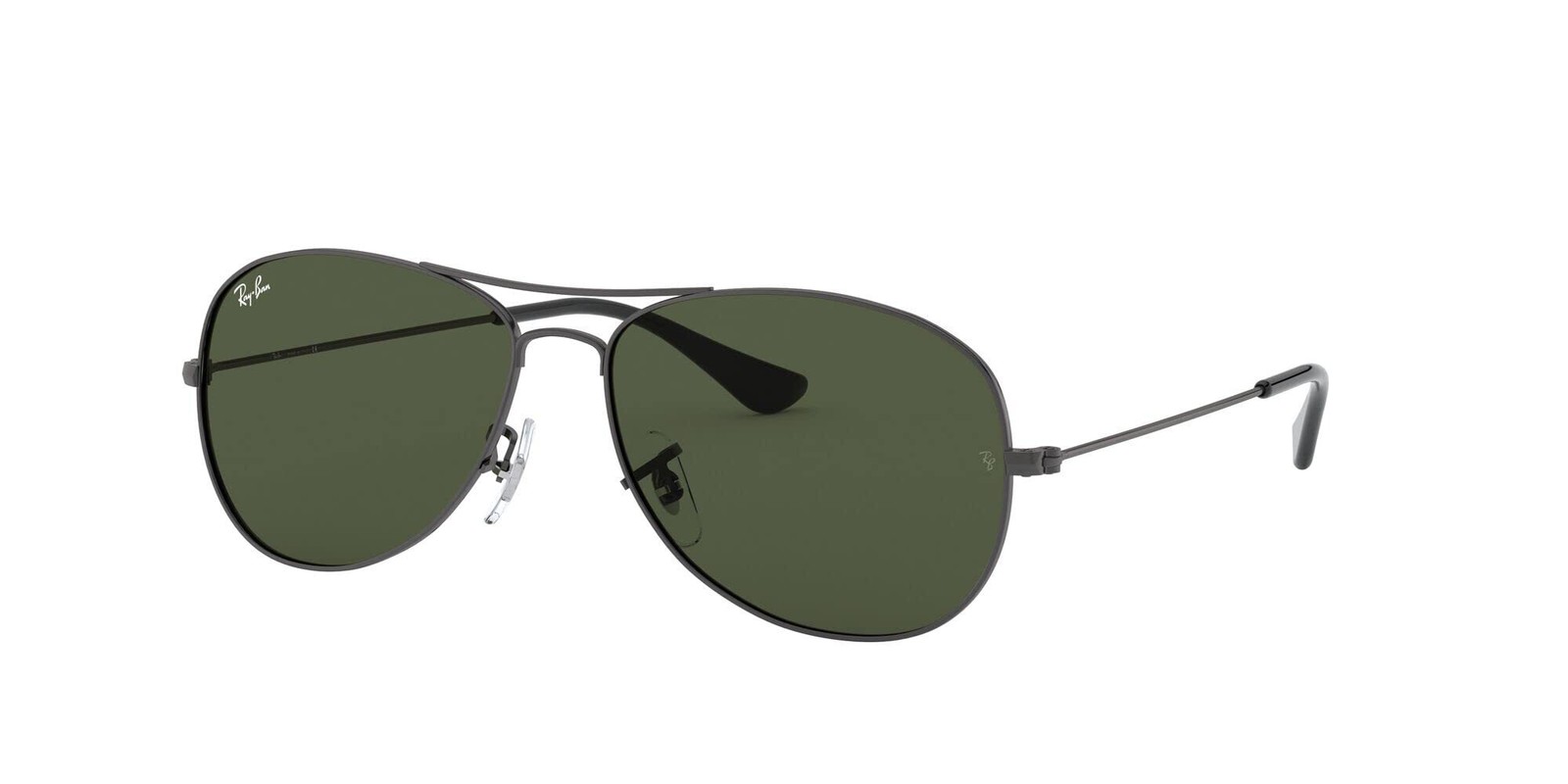 Ray-Ban Mens RB3362 Cockpit Aviator Sunglasses, Gunmetal/G-15 Green, 59 mm
