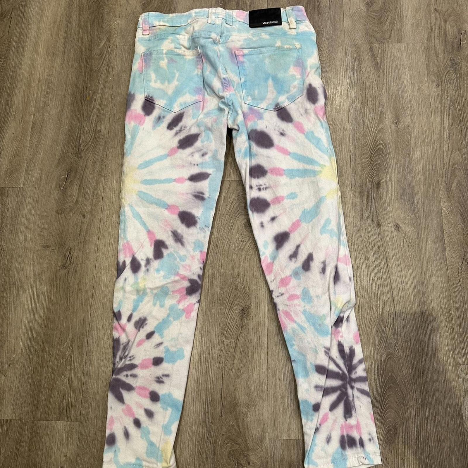 Blue and pink tie-dye skinny jeans size 30 x 30