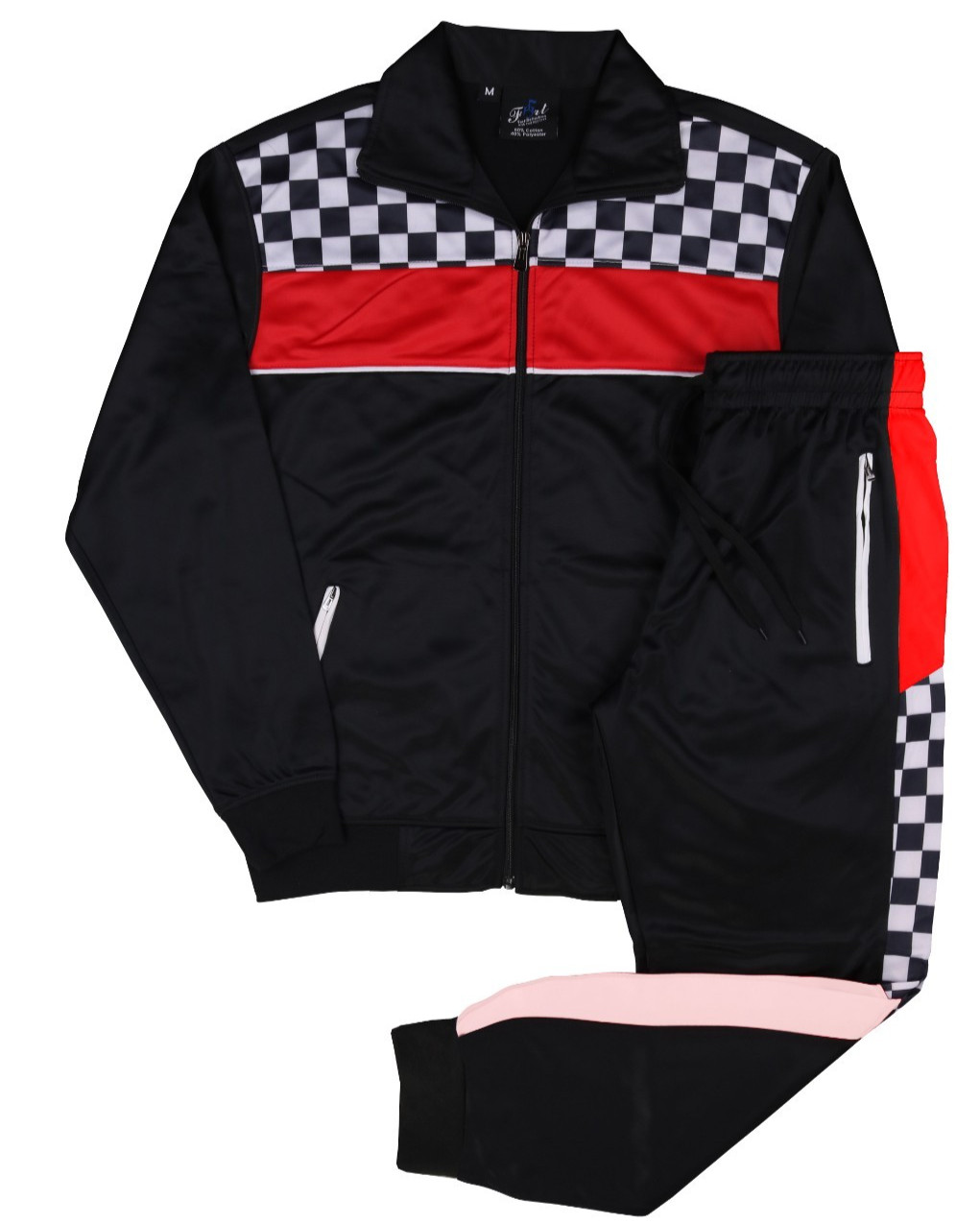 MEN 2TONE SPRING JOGGER TRACKSUIT GYM JOGGING ACTIVEWEAR S M L XL 2XL 3XL 4XL