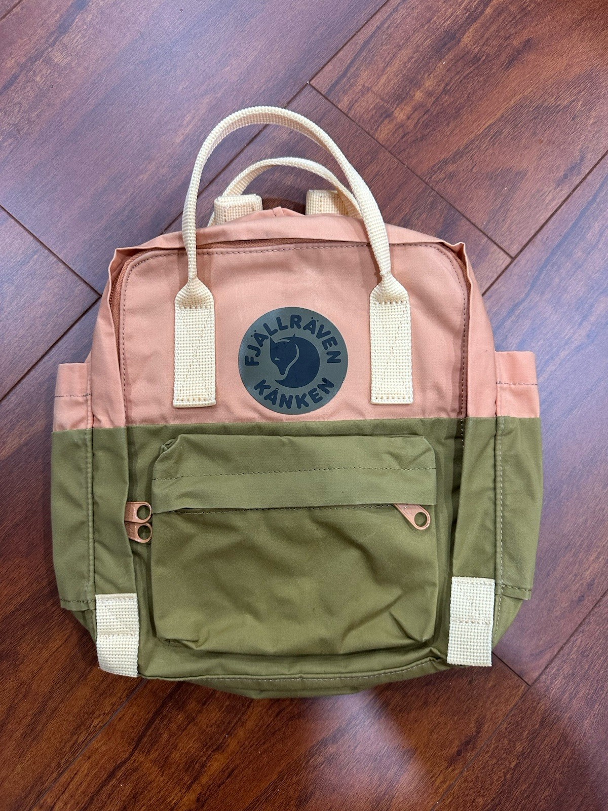 Fjallraven Kånken Two-Tone Blush Coral Pink & Olive Backpack Colorblock