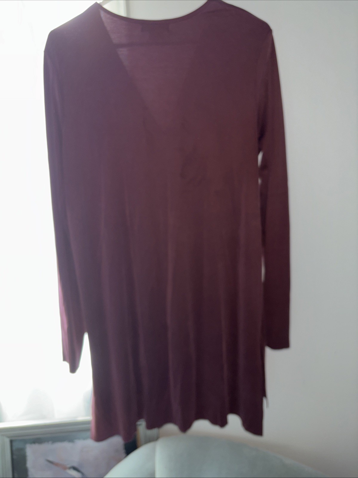 Trouvé Women’s Size L Purple Top High Low Bottom Long Sleeves V Neck