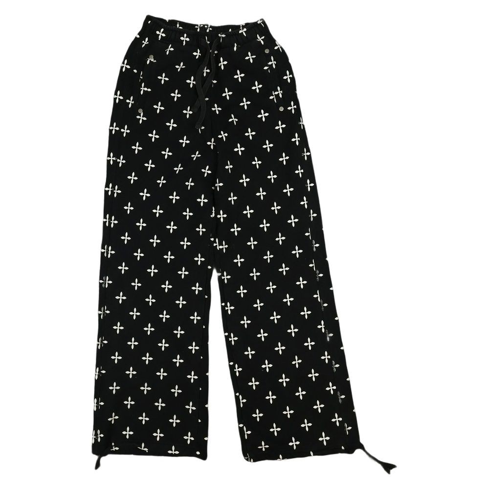 SMFK Pants Womens XSMALL Black Compass Garden Wide Leg Sweatpants Size XS