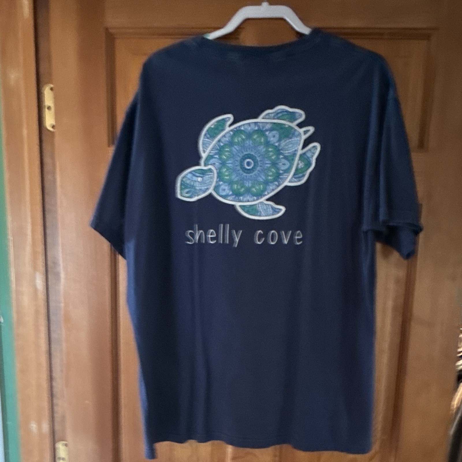 Comfort Colors Men’s XL Blue Shelly Cove Sea Turtle Graphic Tee Crew Heavyweight