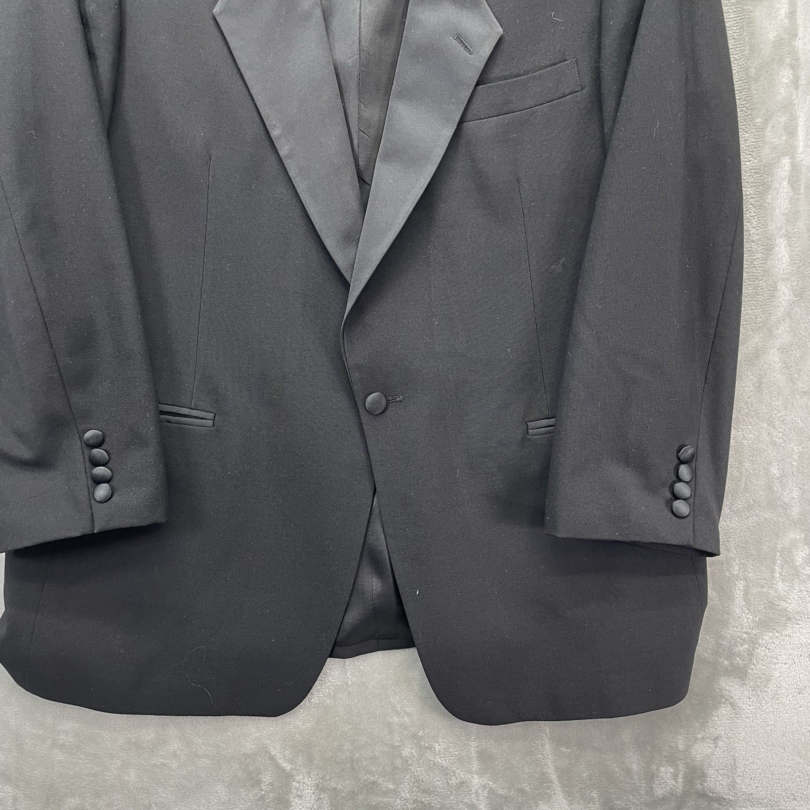 YVES saint Laurent Blazer Men 44R Jacket tuxedo one button supper formal black