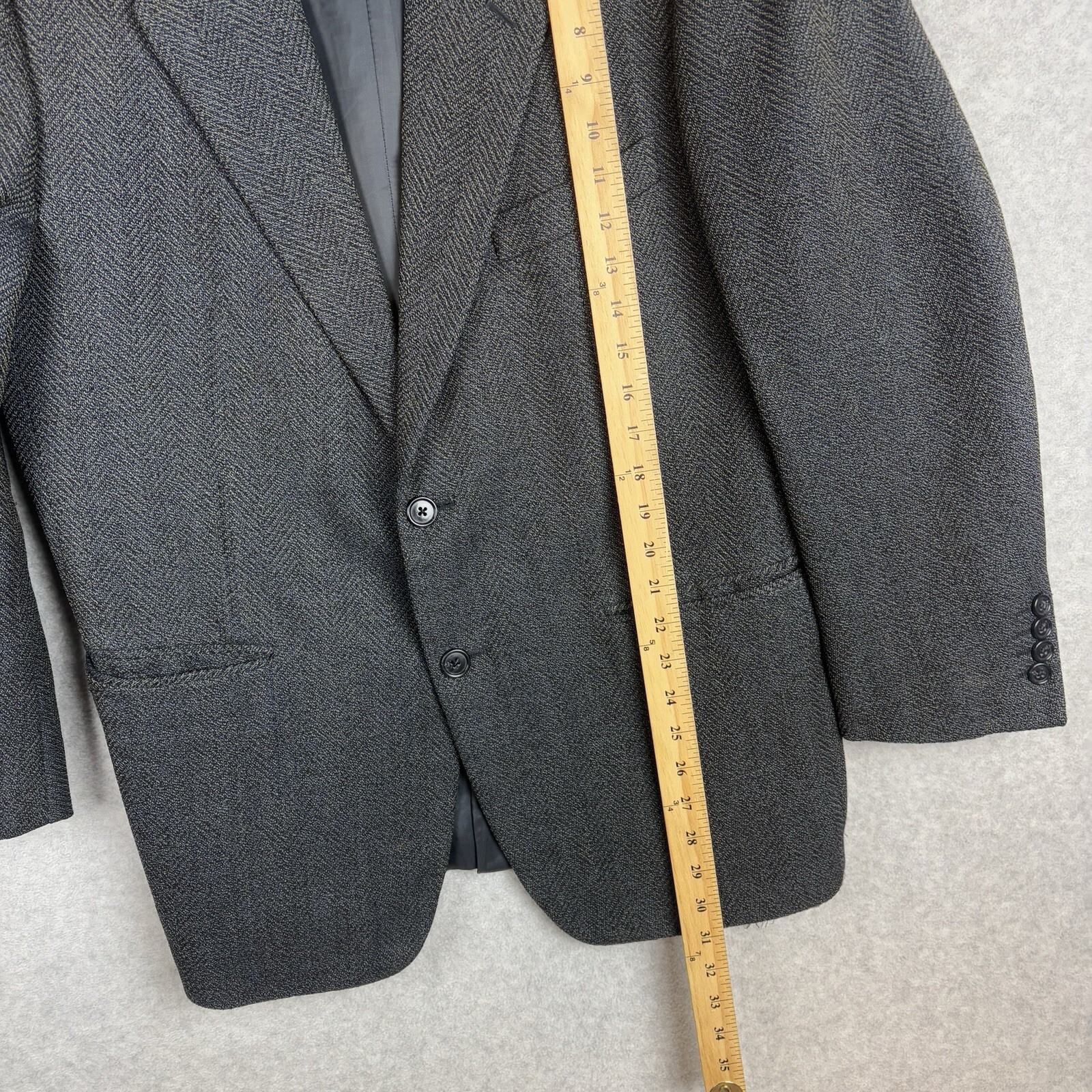 Vintage Corneliani Mens Wool Blazer Size 50R Gray Blue Jacket Made in Italy