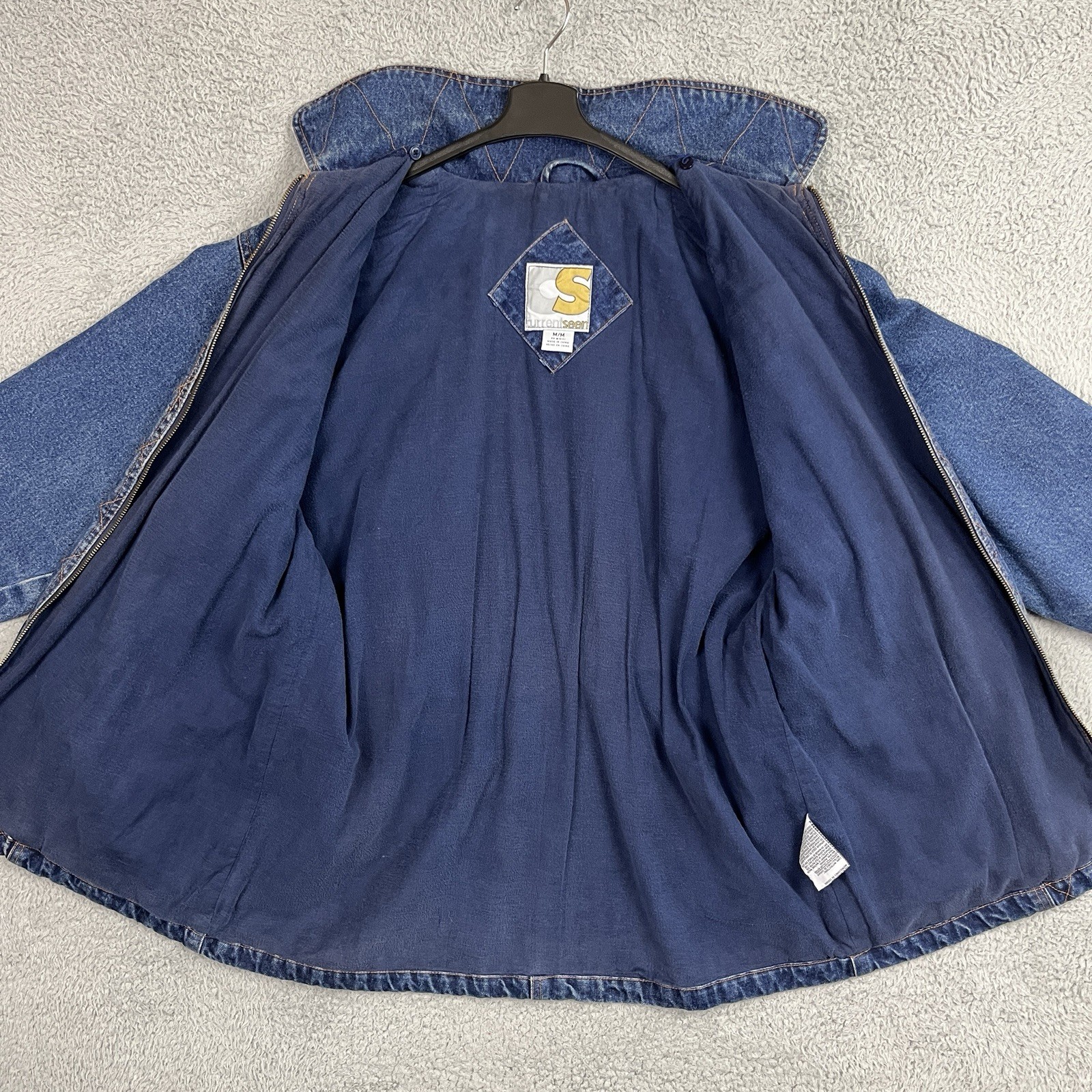 Vintage Retro Denim Jacket Womens Medium Oversized Western Ranchwear Chore 90s