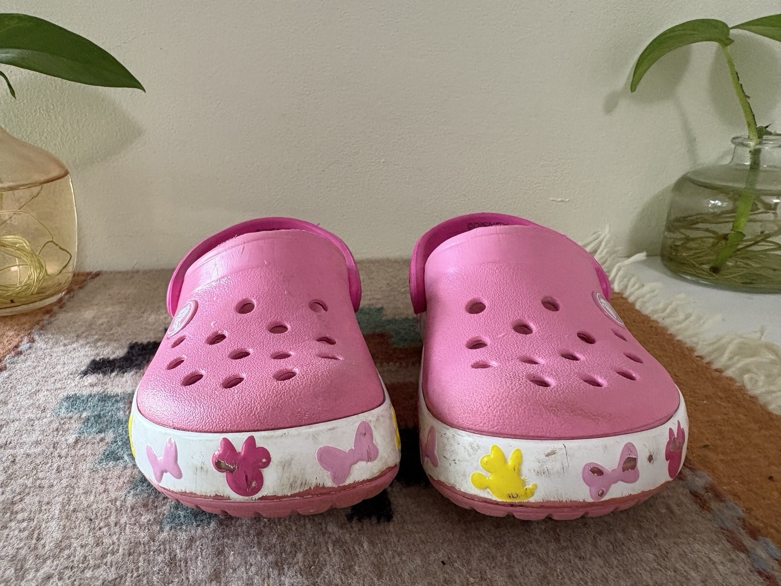 Crocs Disney Pink Butterfly Minnie Light Up Slip-On Clog Shoes Kids US Size C9