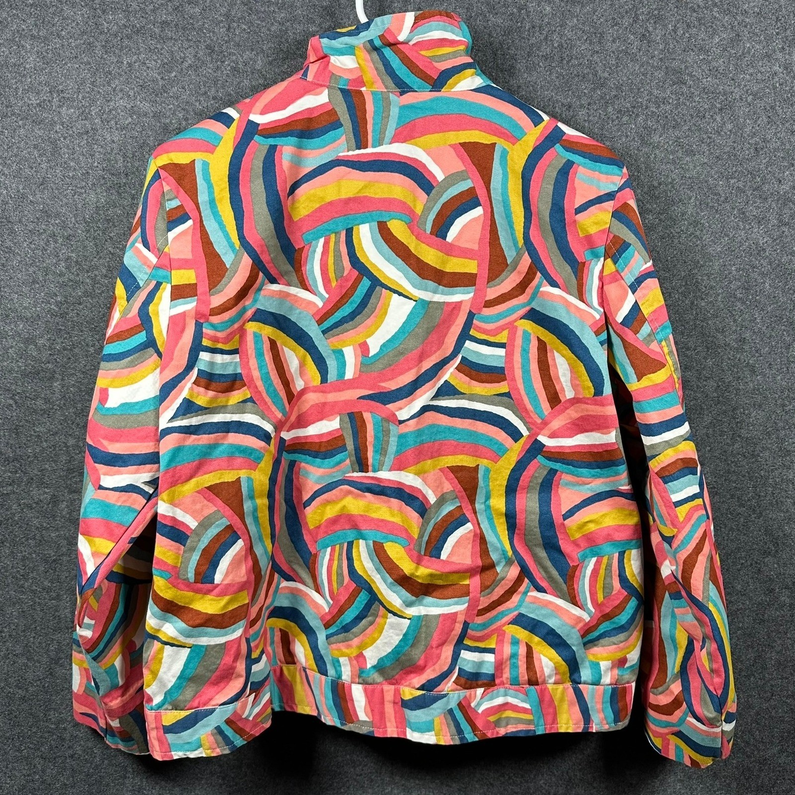 Drapers & Damons Womens PXL Full Zip Jacket Colorful Abstract Print Collared