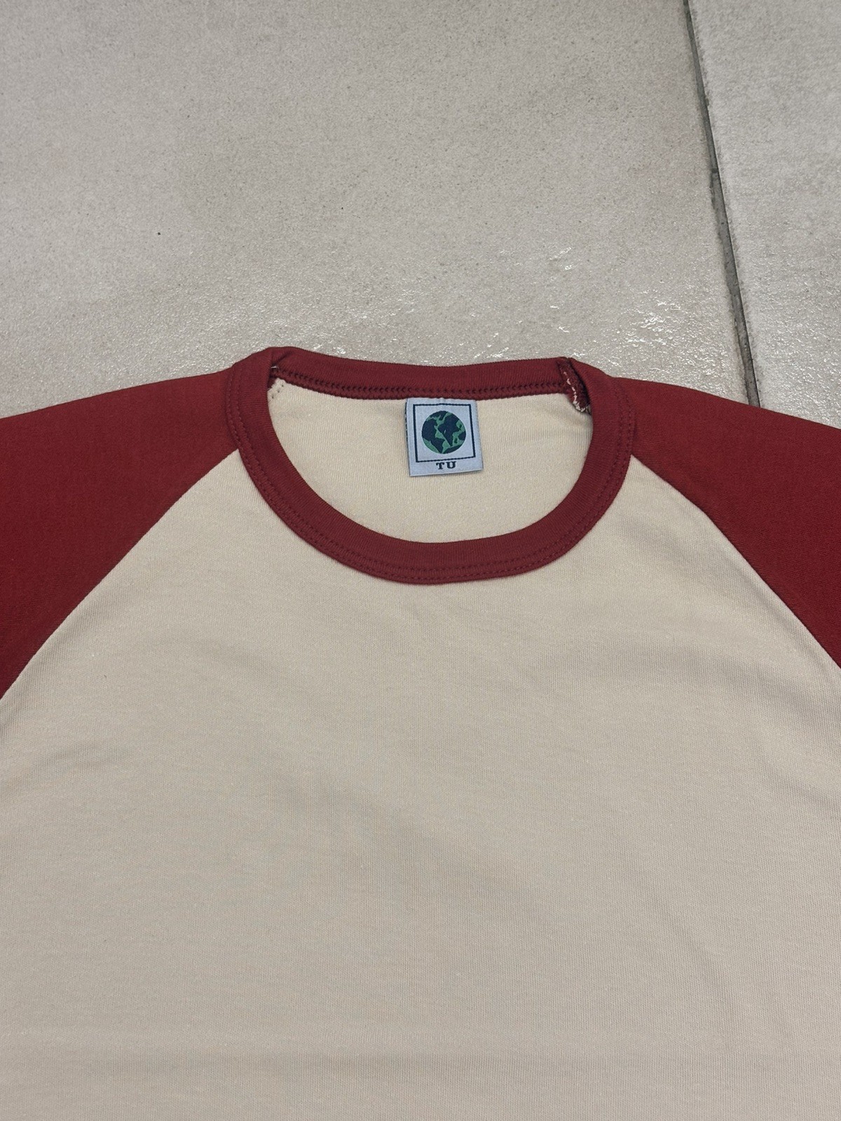 100% Cotton Cream/Red T-Shirt