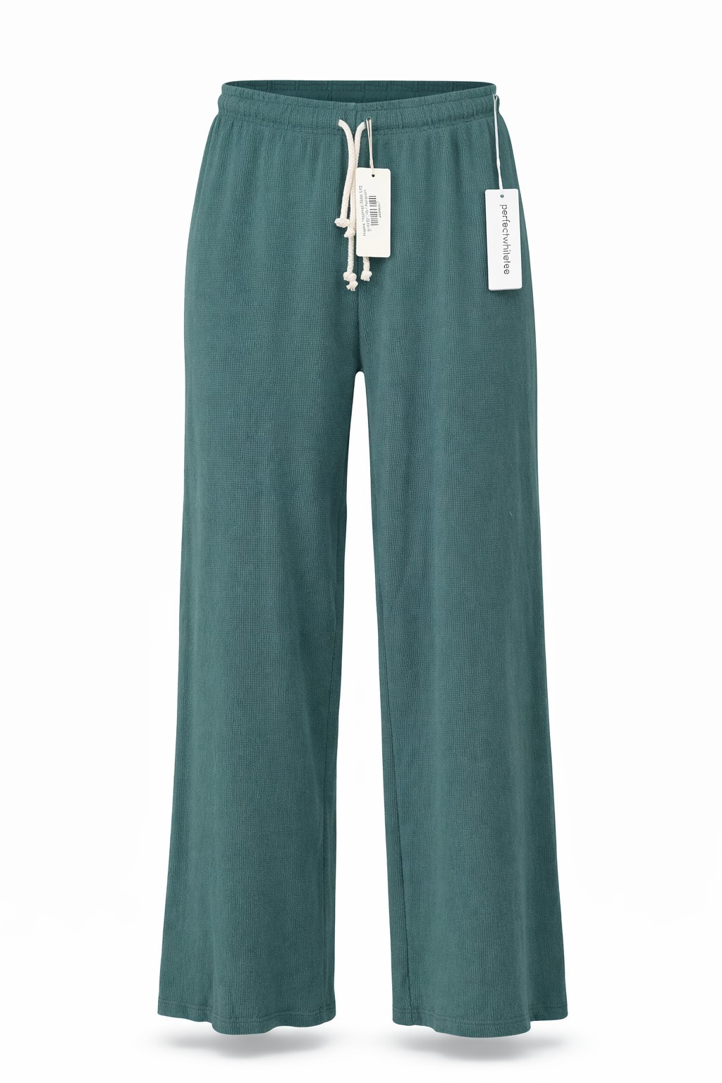 Perfect White Tee Rivers Thermal Wide Leg Pants XS Green NWT Lounge Retails $115