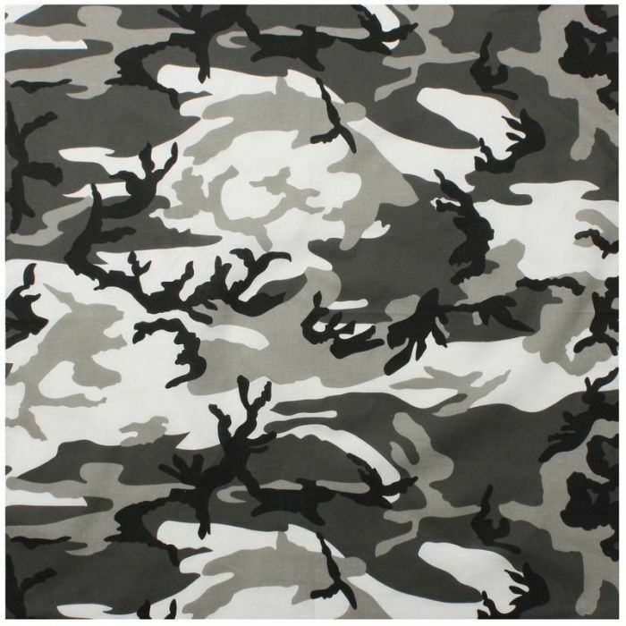 New Classic Camo Bandana – City Camo 22″ X 22″ Versatile Design 100% Cotton