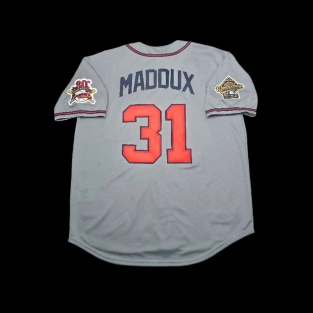 Greg Maddux Atlanta Braves 1995 Men’s Road Gray World Series Baseball Jersey