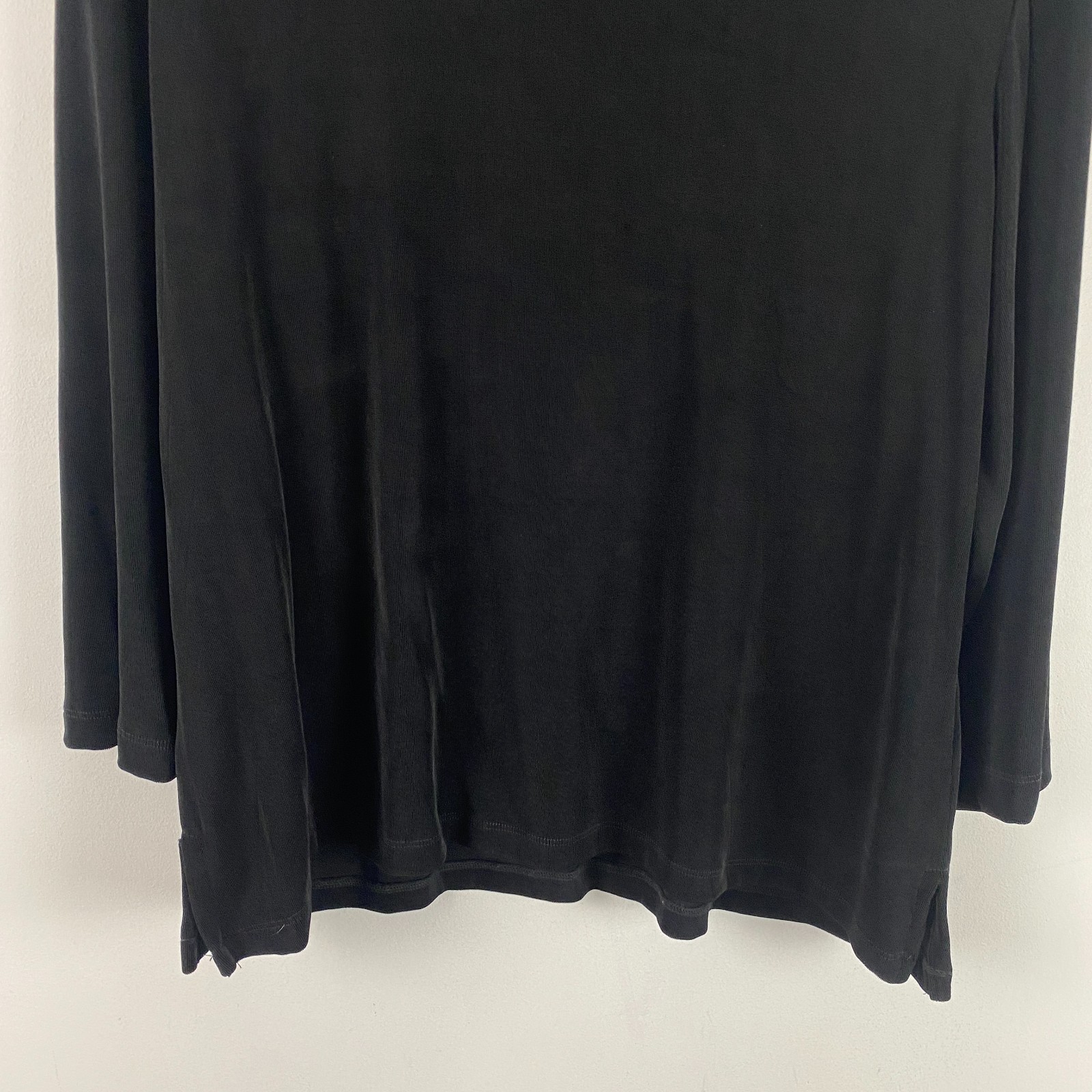Coldwater Creek Travel Slinky Knit 3/4 Sleeve Top Size XXL Black Stretch