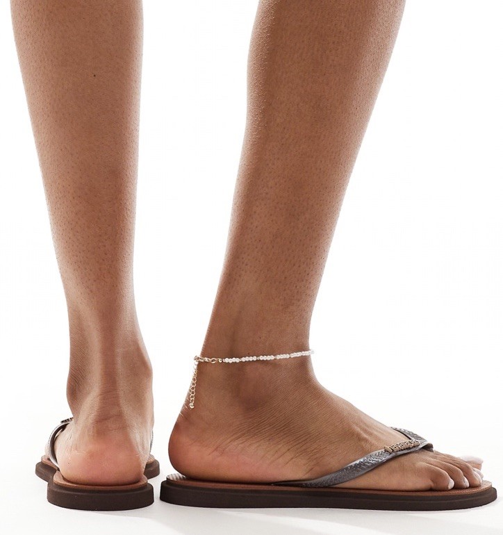 Havaianas Slim Point Flip Flops in Dark Brown. Size 37-38. MSRP $46