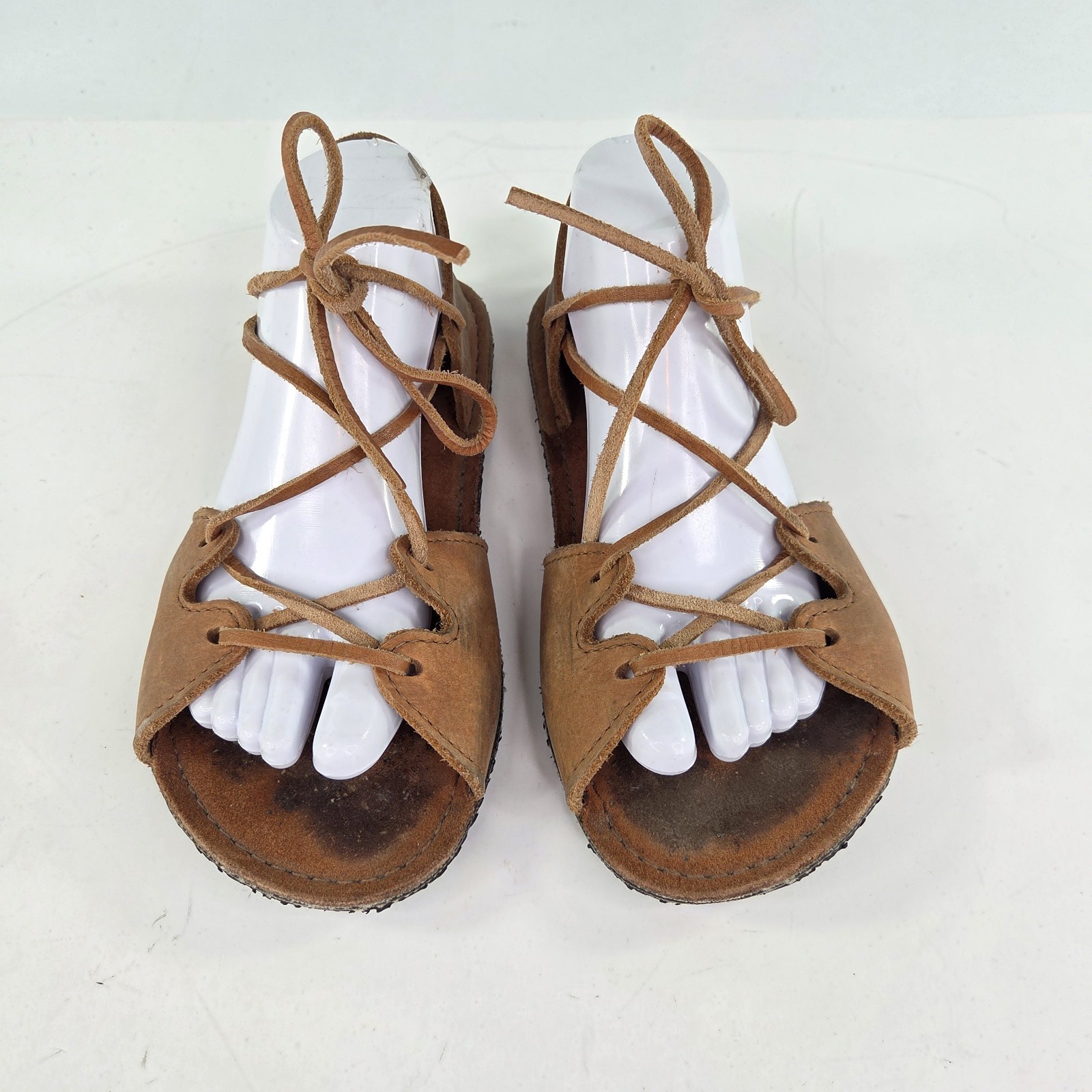 Medieval Renaissance Nativearth Gladiator Sandals US 8 Womens Brown Lace Shoes